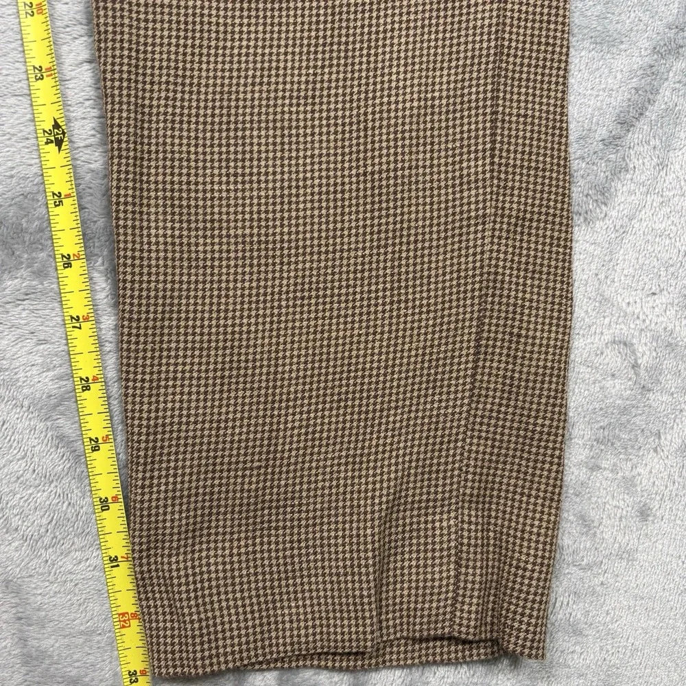 Todd Snyder Houndstooth Dress Pants Men's 36x33 Brown Tan Italy Wool Linen